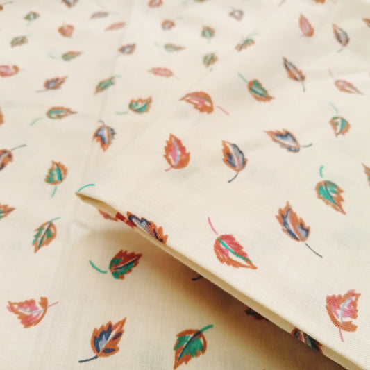 Autumn leaves - woven cotton fabric - 1.47mtrs