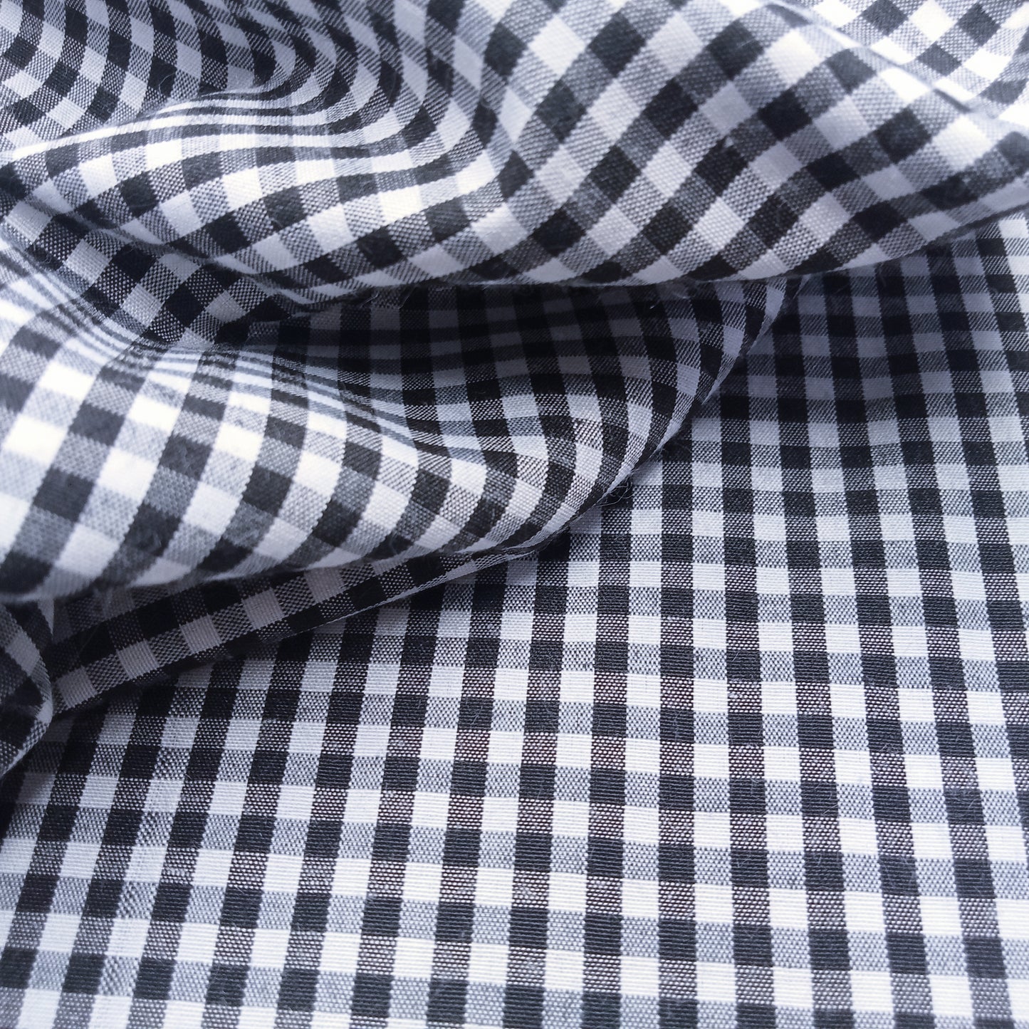 Black & white gingham fabric - sold by 1/2mtr