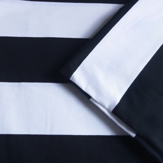 Black/white striped cotton/spandex -sold by 1/2mtr