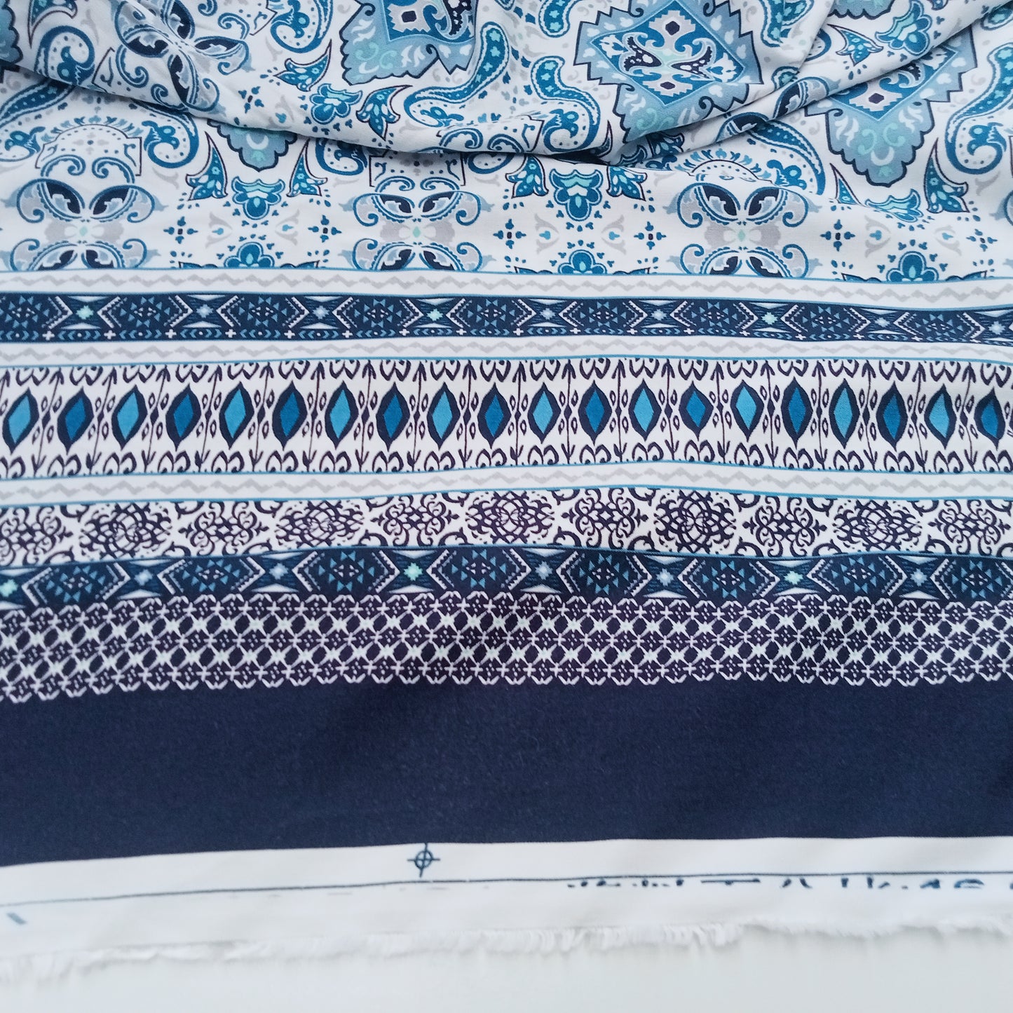 April - boarder printed viscose - sold by 1/2mtr