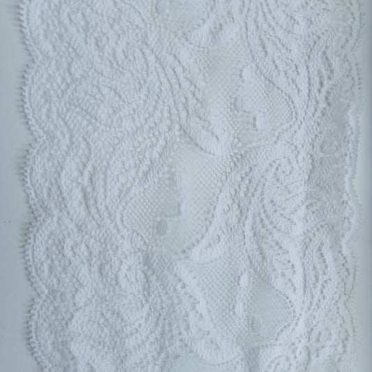 14cm white lace - sold by 1/2mtr
