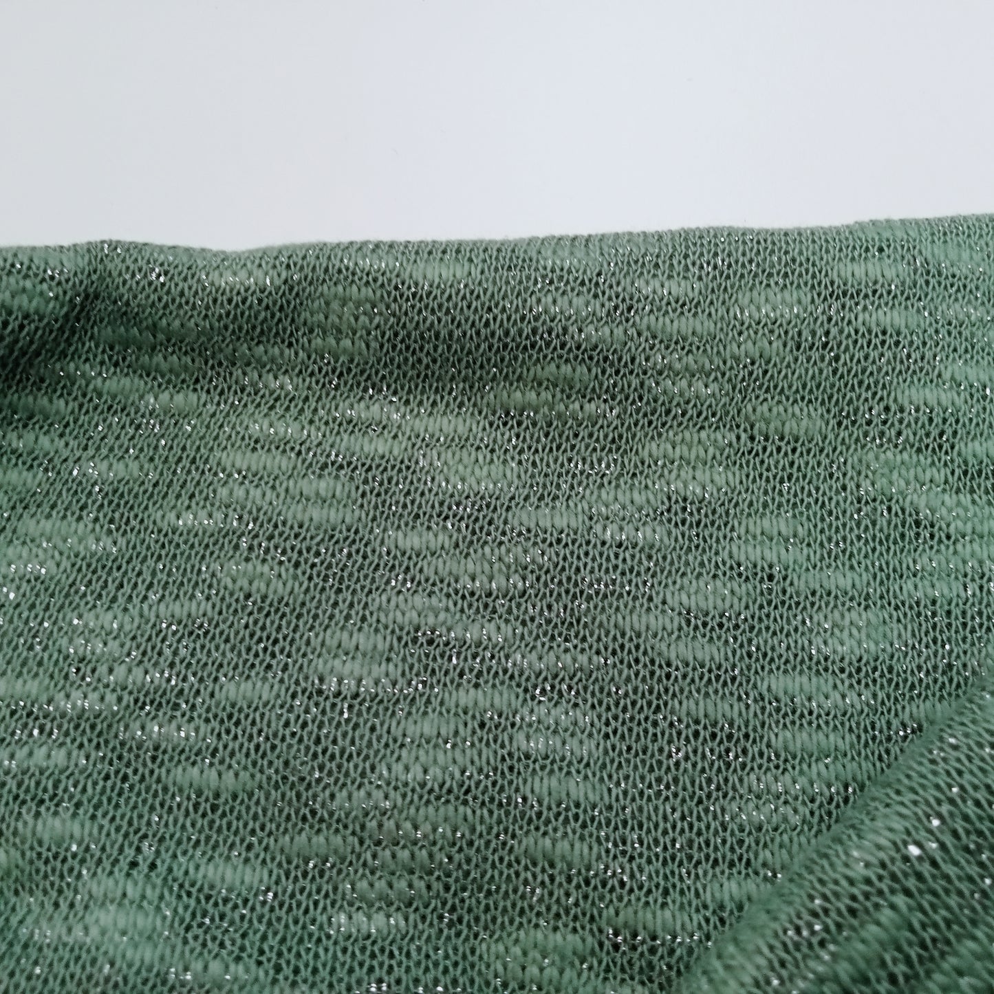 Shimmer sage - slub yarn knit - sold by 1/2mtr