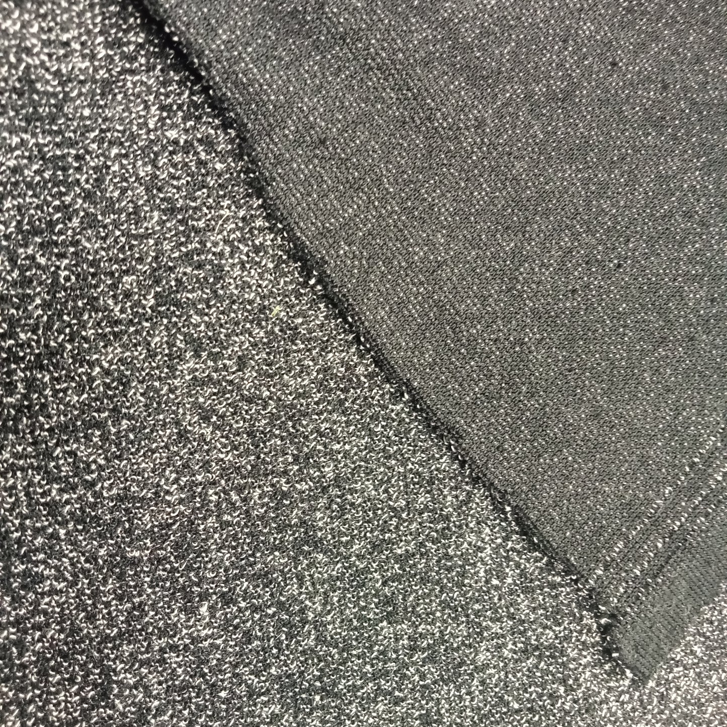 Black/white unbrushed fleece knit - 1.85mtrs