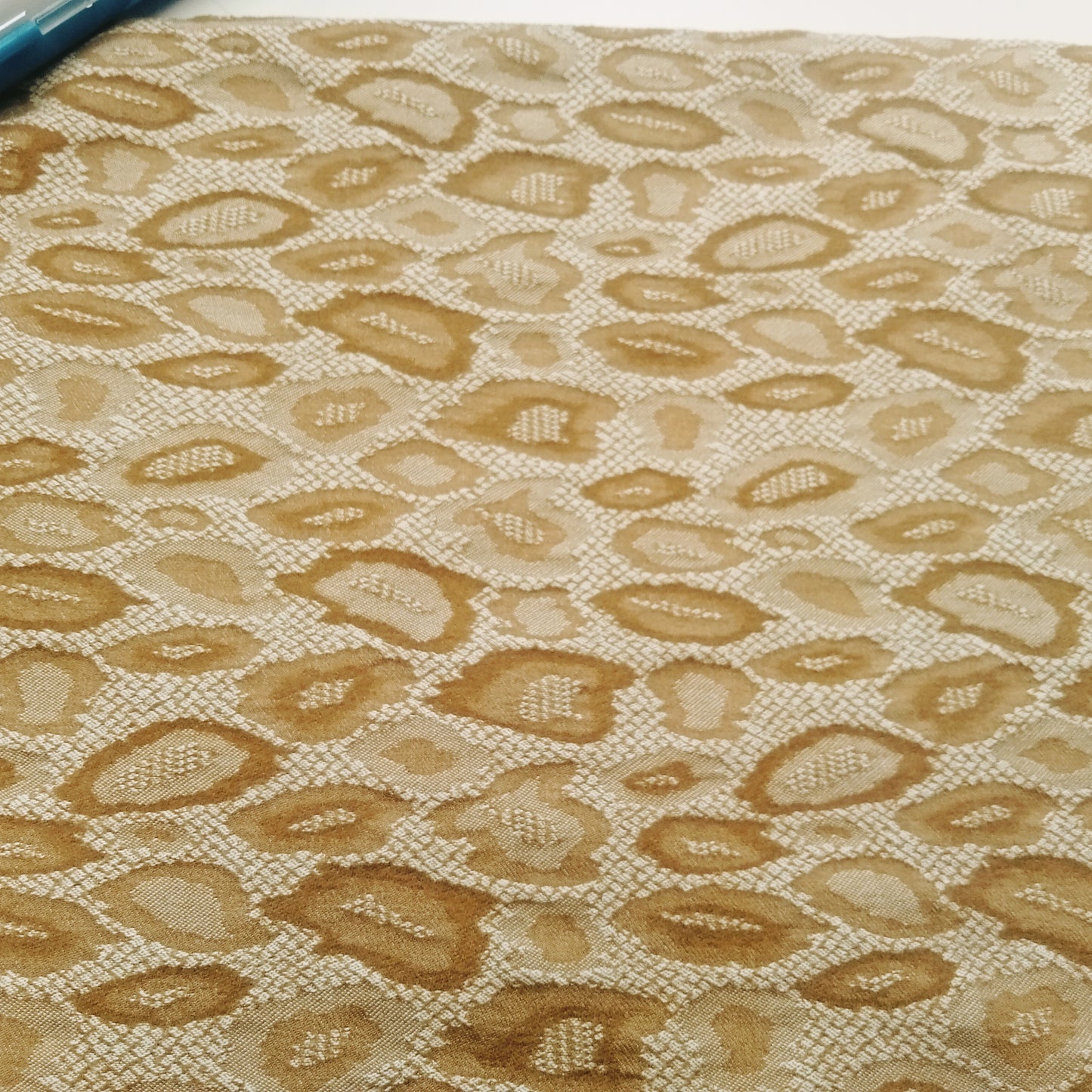 Renee - caramel Jacquard design stretch bengaline fabric - sold by 1/2mtr