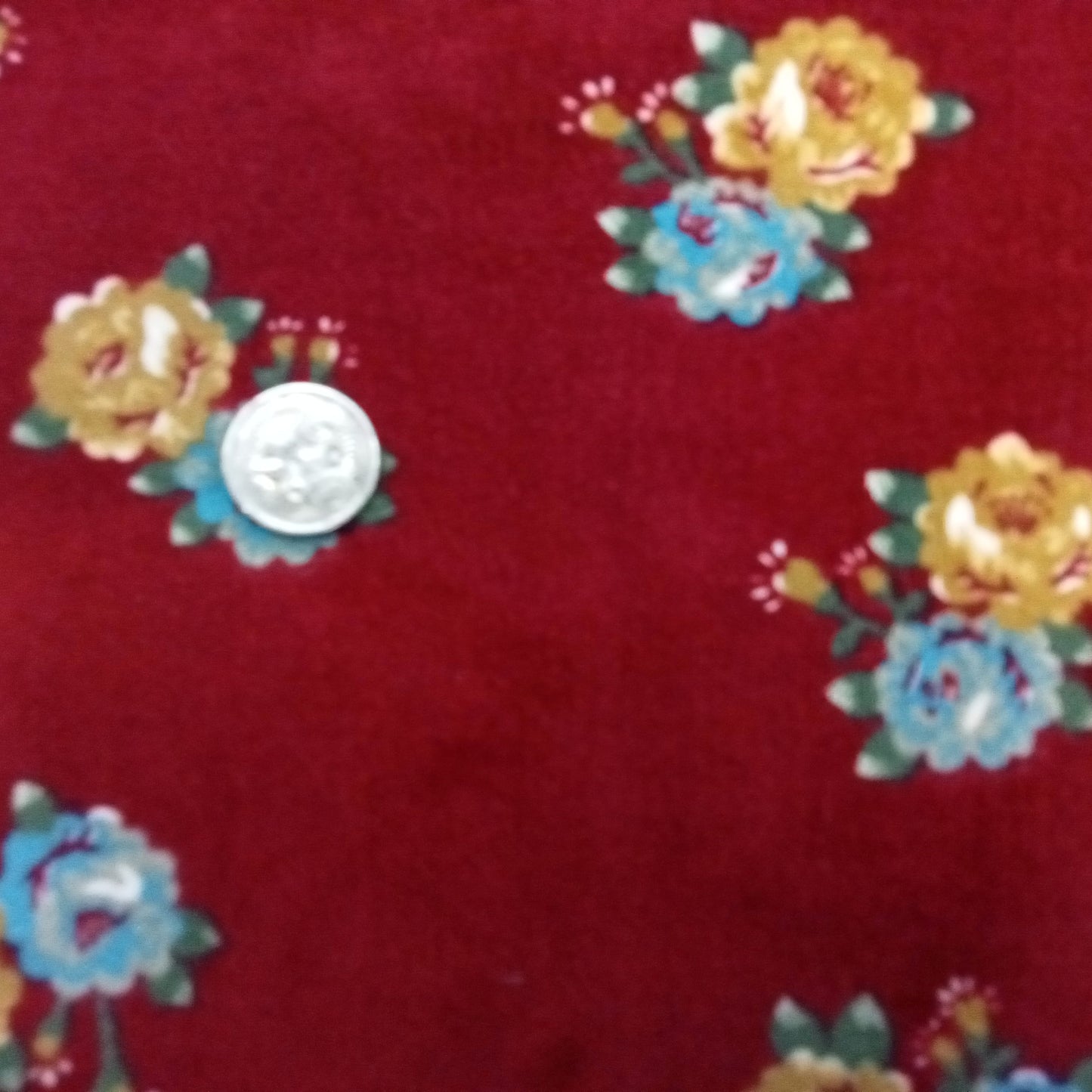 Floral velvet woven fabric 1.60mtrs