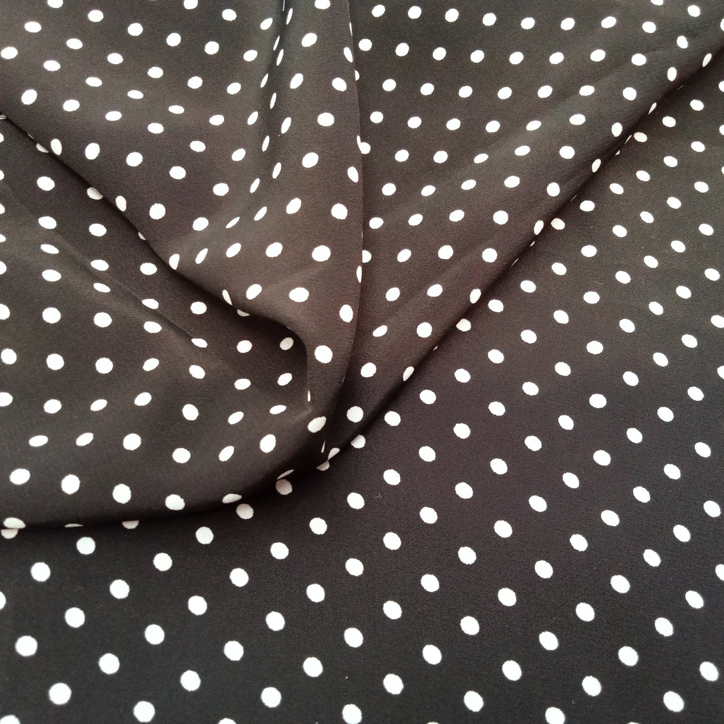 Polka dot woven satin fabric - sold  by 1/2mtr