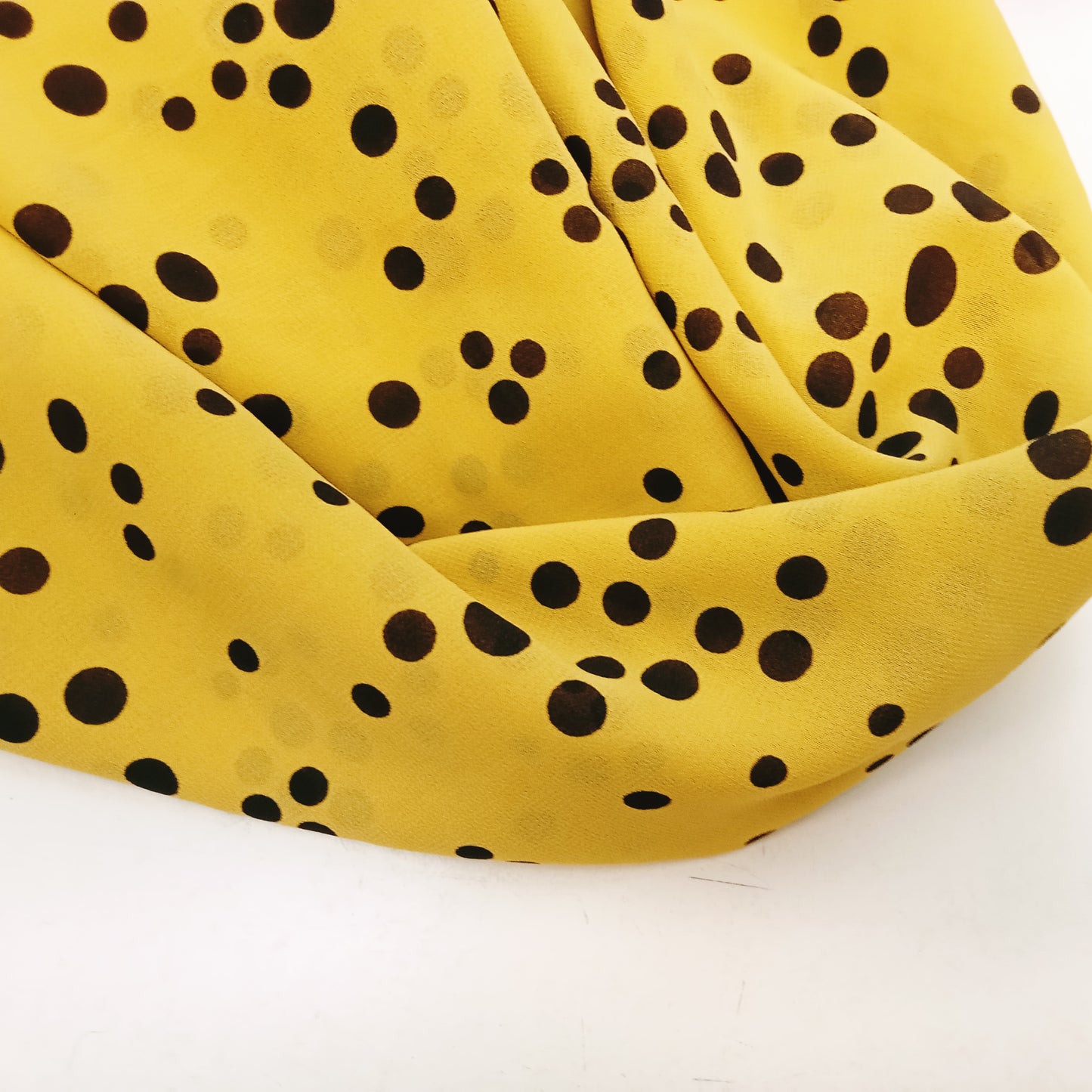 Yellow polka dot chiffon