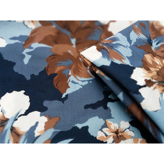 Floral printed woven cotton fabric - sold by 1/2mtr