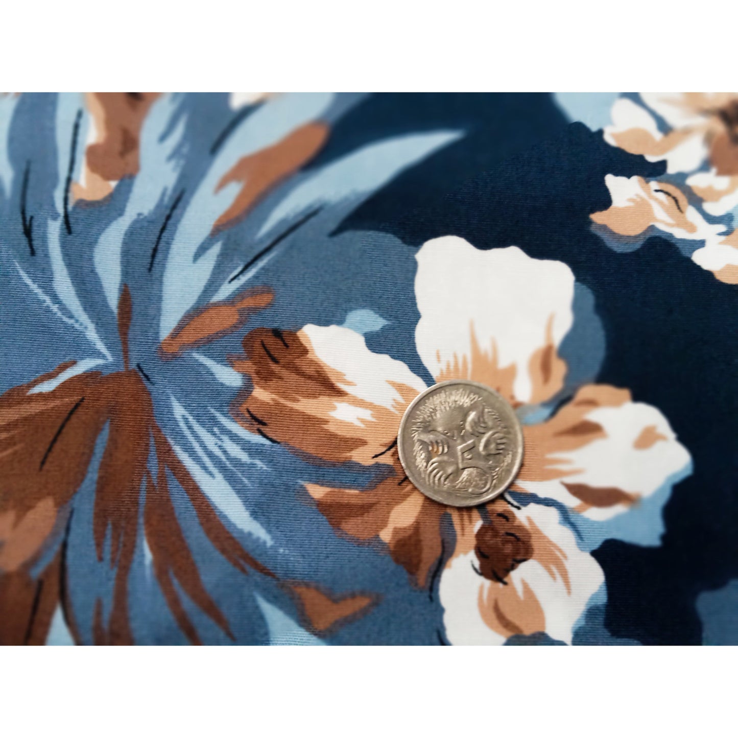 Floral printed woven cotton fabric - sold by 1/2mtr