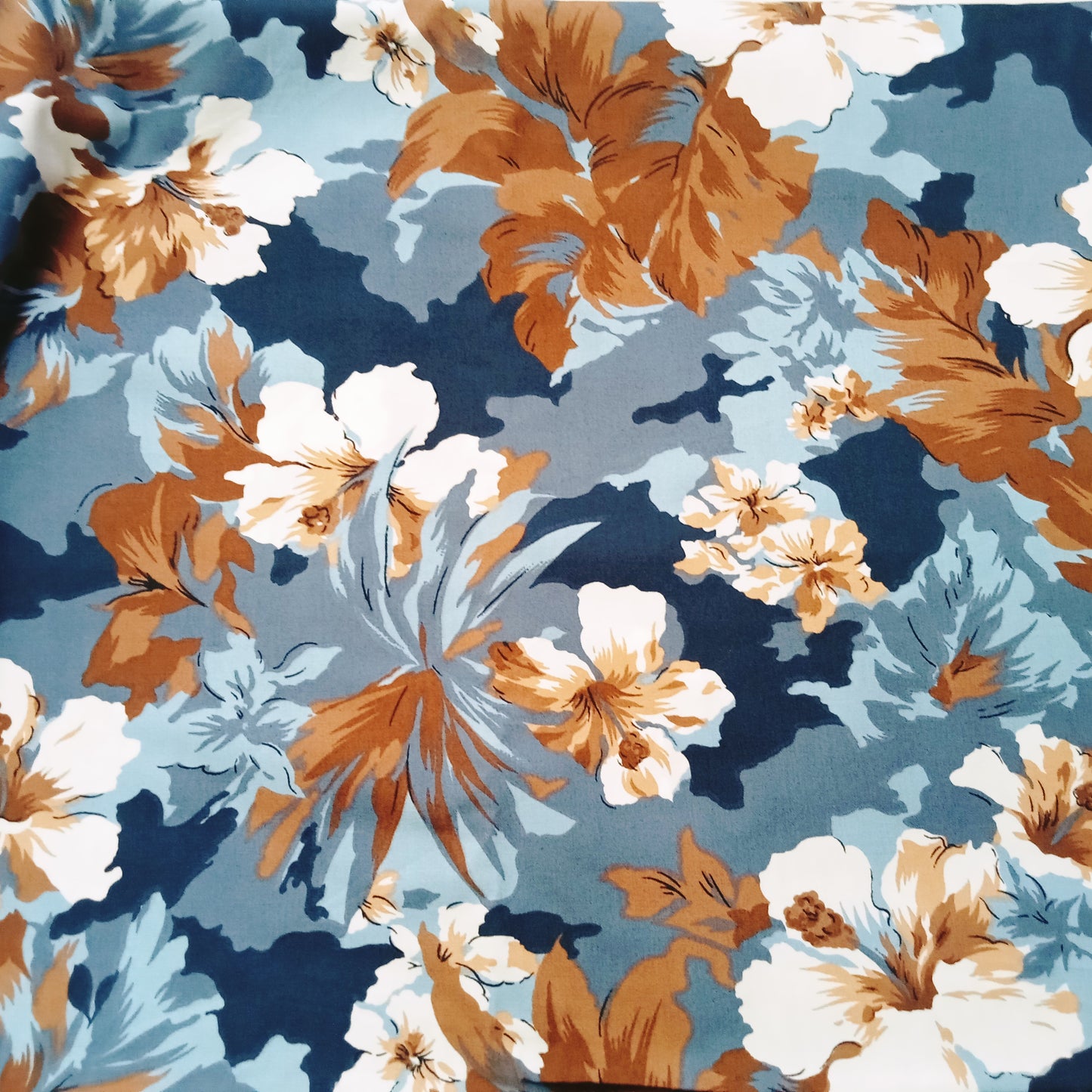 Floral printed woven cotton fabric - sold by 1/2mtr