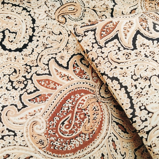 Paisley printed woven satin fabric -2mtrs