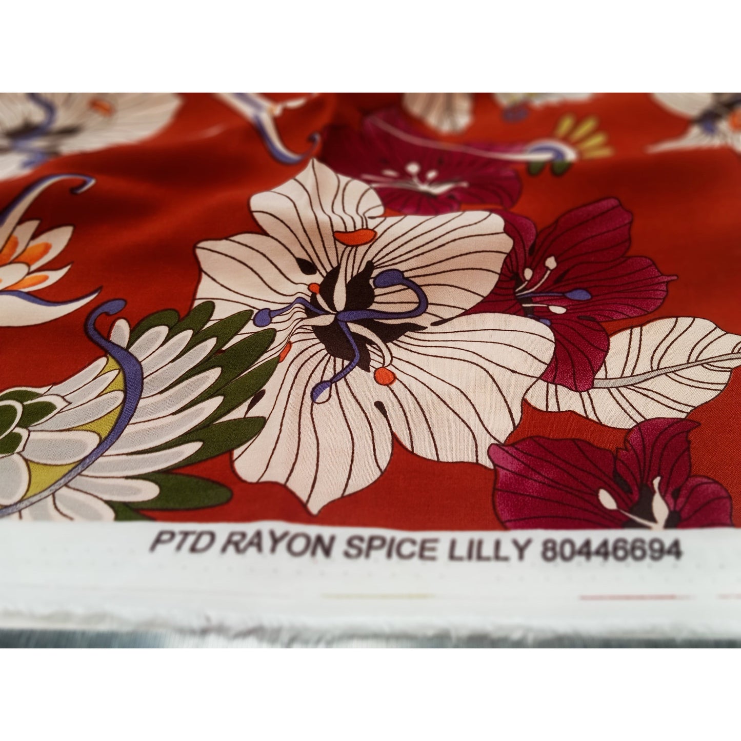 Spice Lilly floral printed rayon - 1.60mtrs