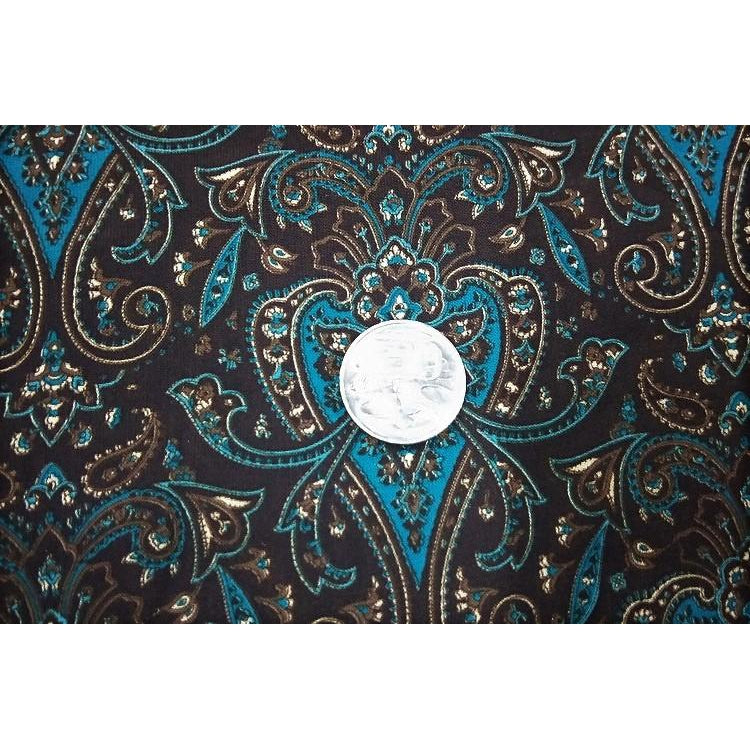paisley printed faille fabric - sold by 1/2mtr