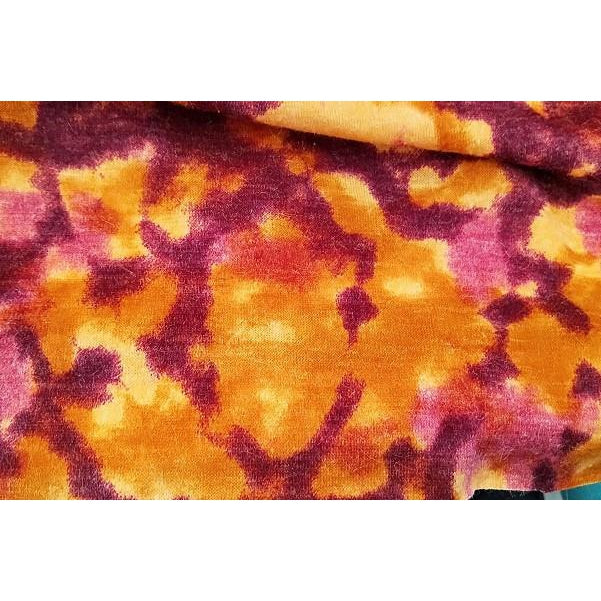 Camoflage inspired mohair knit - orange/red wine - sold by 1/2 mtr