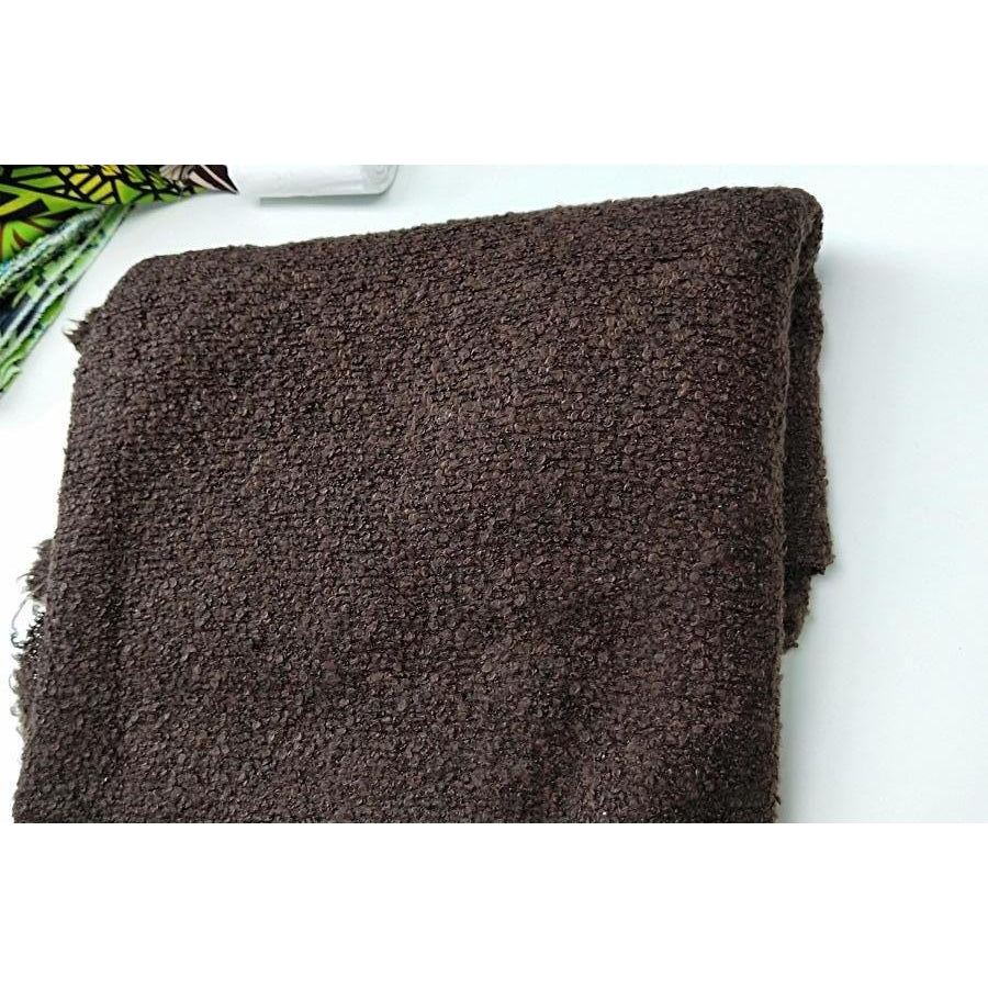 boucle knit - chocolate brown - sold by 1/2mtr