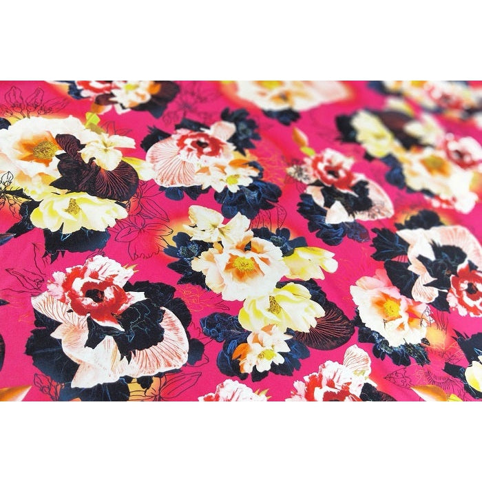 floral printed knit fabric - sold by 1/2mtr