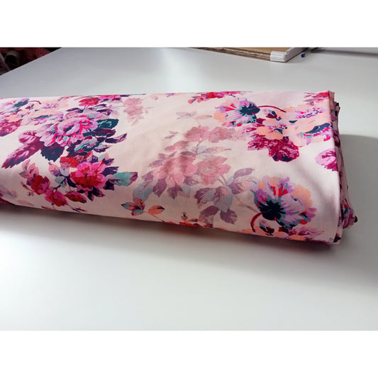 enchanted -floral printed woven faille fabric