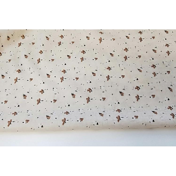 Daisy - Floral printed woven linen fabric