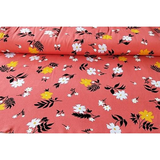 lilly - floral printed woven viscose - sold by 1/2mtr